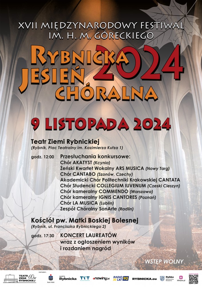 XVII Międzynarodowy Festiwal im. H. M. Góreckiego „Rybnicka Jesień Chóralna 2024”